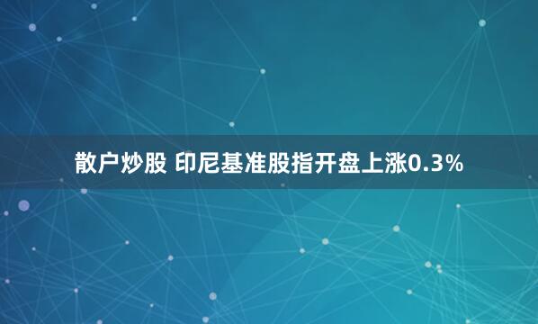 散户炒股 印尼基准股指开盘上涨0.3%